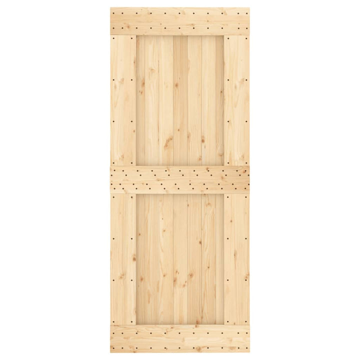Ușă Glisantă Cu Set De Feronerie 85X210 Cm, Lemn Masiv De Pin