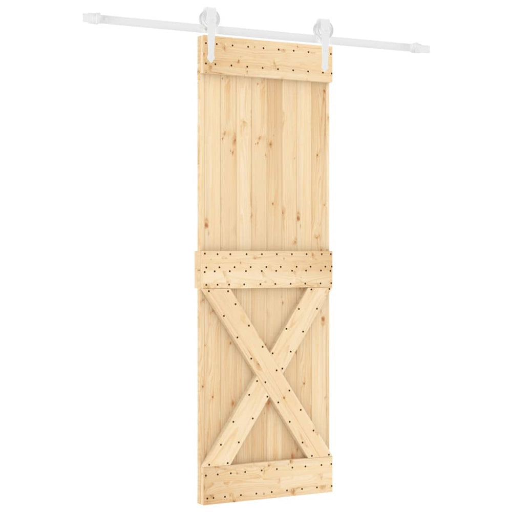 Ușă Glisantă Cu Set De Feronerie 70X210 Cm, Lemn Masiv De Pin