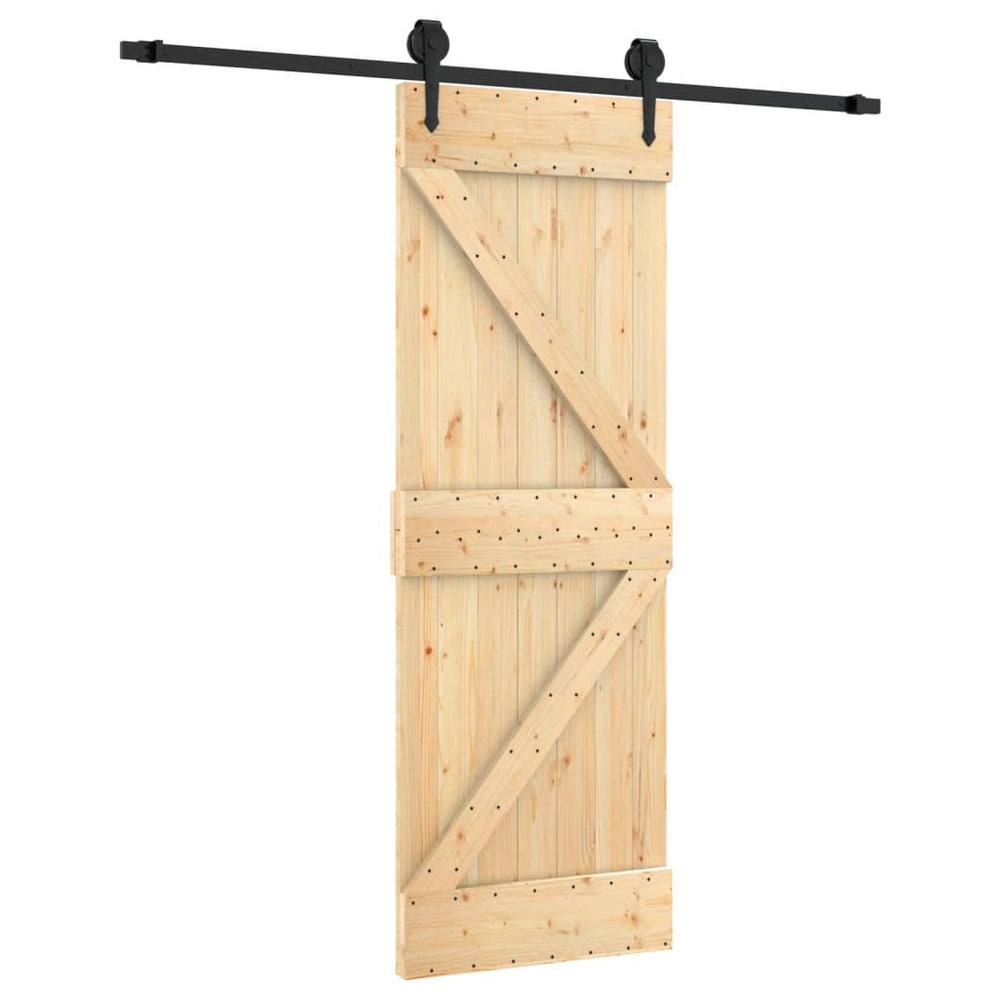 Ușă Glisantă Cu Set De Feronerie 70X210 Cm, Lemn Masiv De Pin