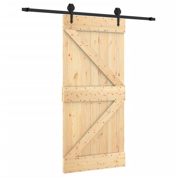 Ușă Glisantă Cu Set De Feronerie 95X210 Cm, Lemn Masiv De Pin