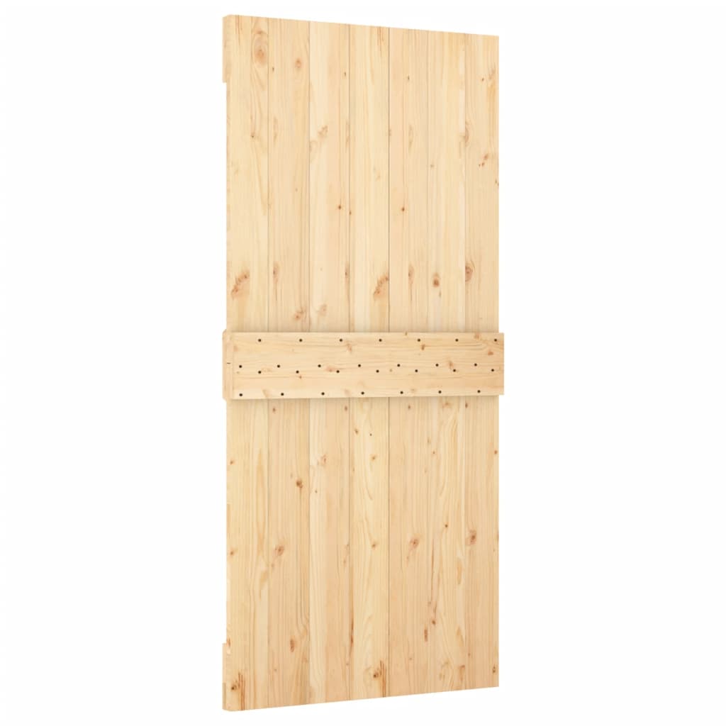 Ușă Glisantă Cu Set De Feronerie 95X210 Cm, Lemn Masiv De Pin