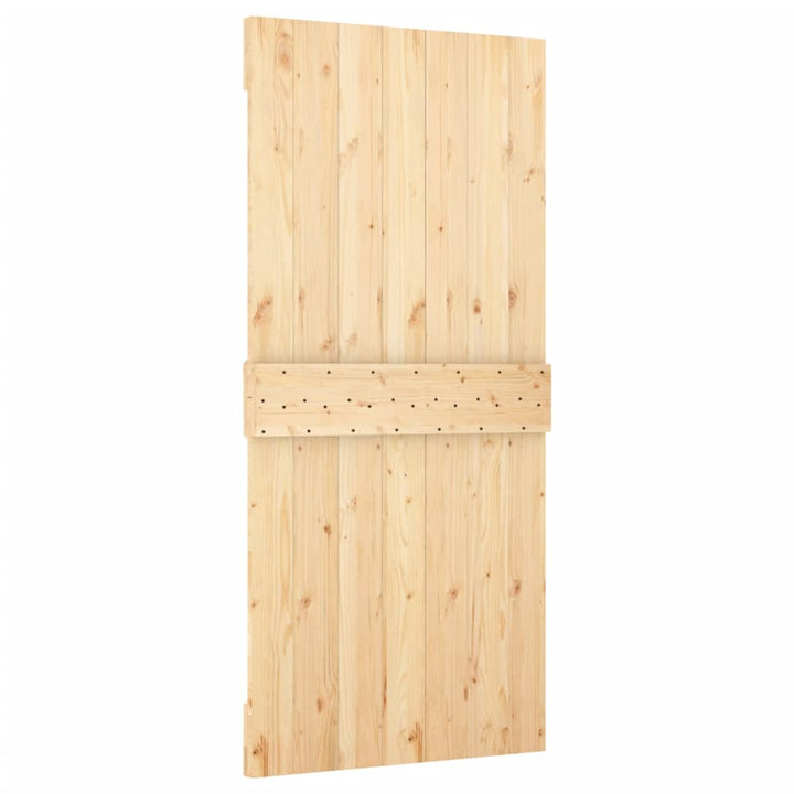 Ușă Glisantă Cu Set De Feronerie 95X210 Cm, Lemn Masiv De Pin
