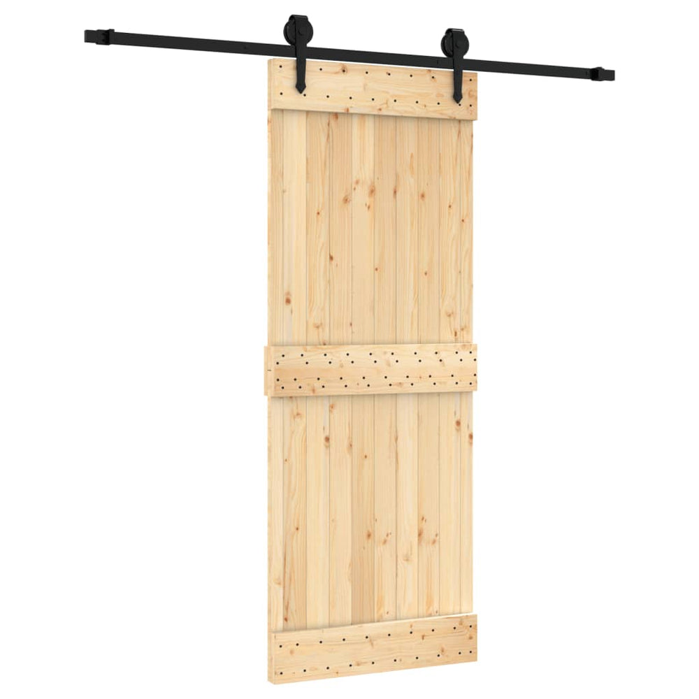 Ușă Glisantă Cu Set De Feronerie 80X210 Cm, Lemn Masiv De Pin