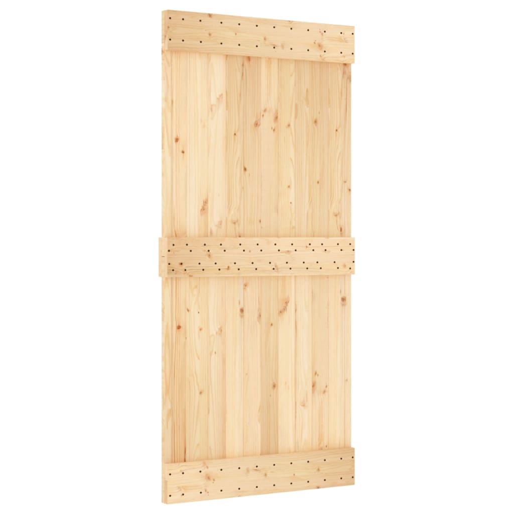 Ușă Glisantă Cu Set De Feronerie 95X210 Cm, Lemn Masiv De Pin
