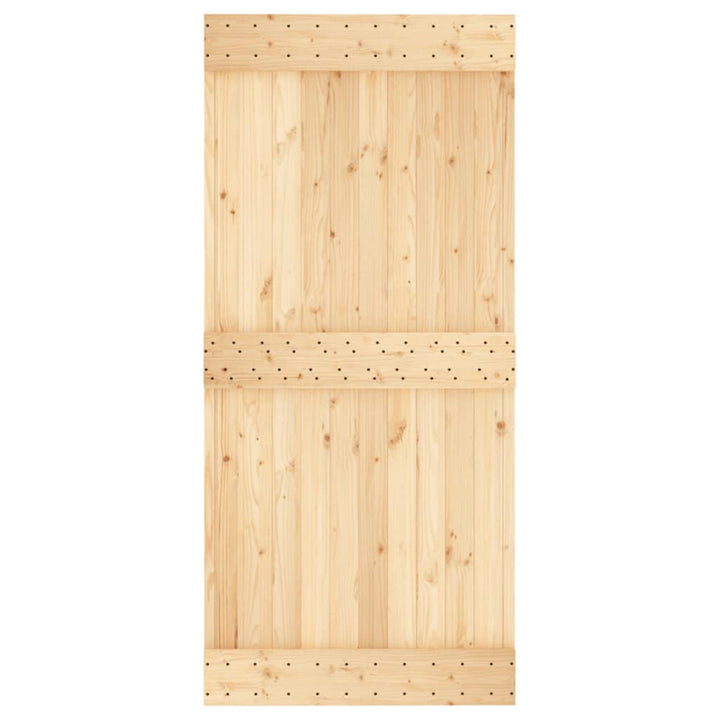 Ușă Glisantă Cu Set De Feronerie 95X210 Cm, Lemn Masiv De Pin