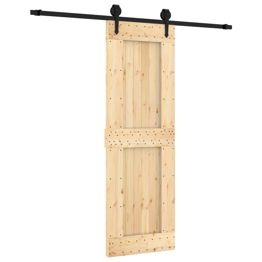 Ușă Glisantă Cu Set De Feronerie 70X210 Cm, Lemn Masiv De Pin