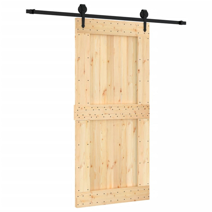 Ușă Glisantă Cu Set De Feronerie 95X210 Cm, Lemn Masiv De Pin