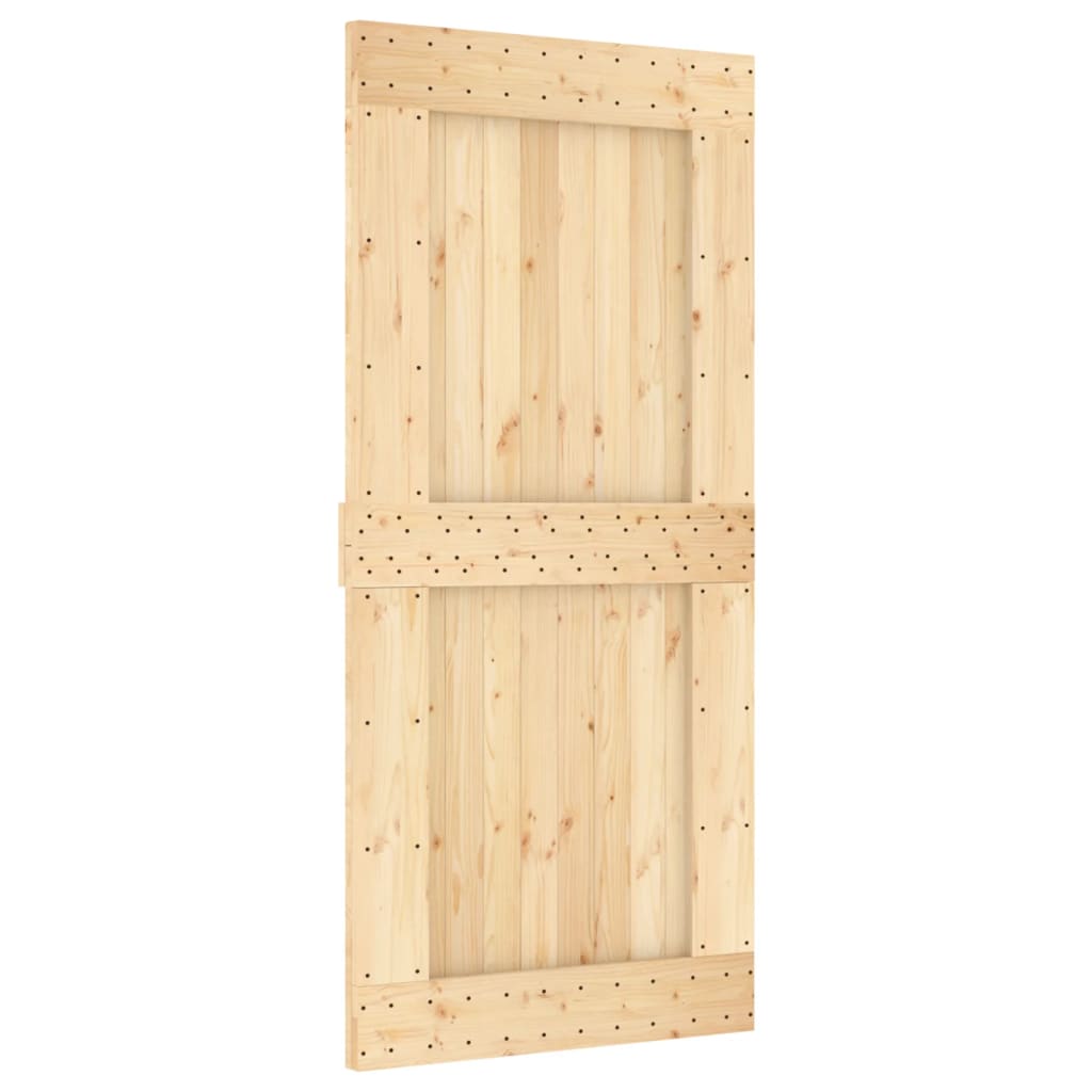 Ușă Glisantă Cu Set De Feronerie 95X210 Cm, Lemn Masiv De Pin