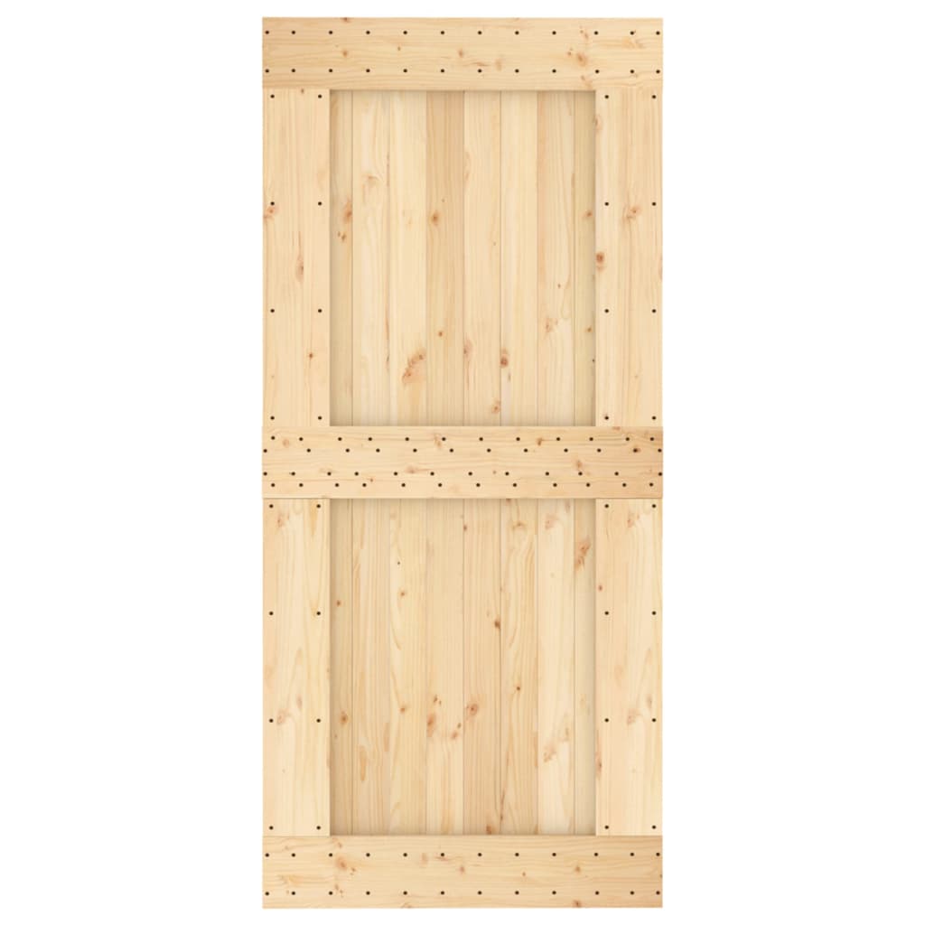 Ușă Glisantă Cu Set De Feronerie 95X210 Cm, Lemn Masiv De Pin