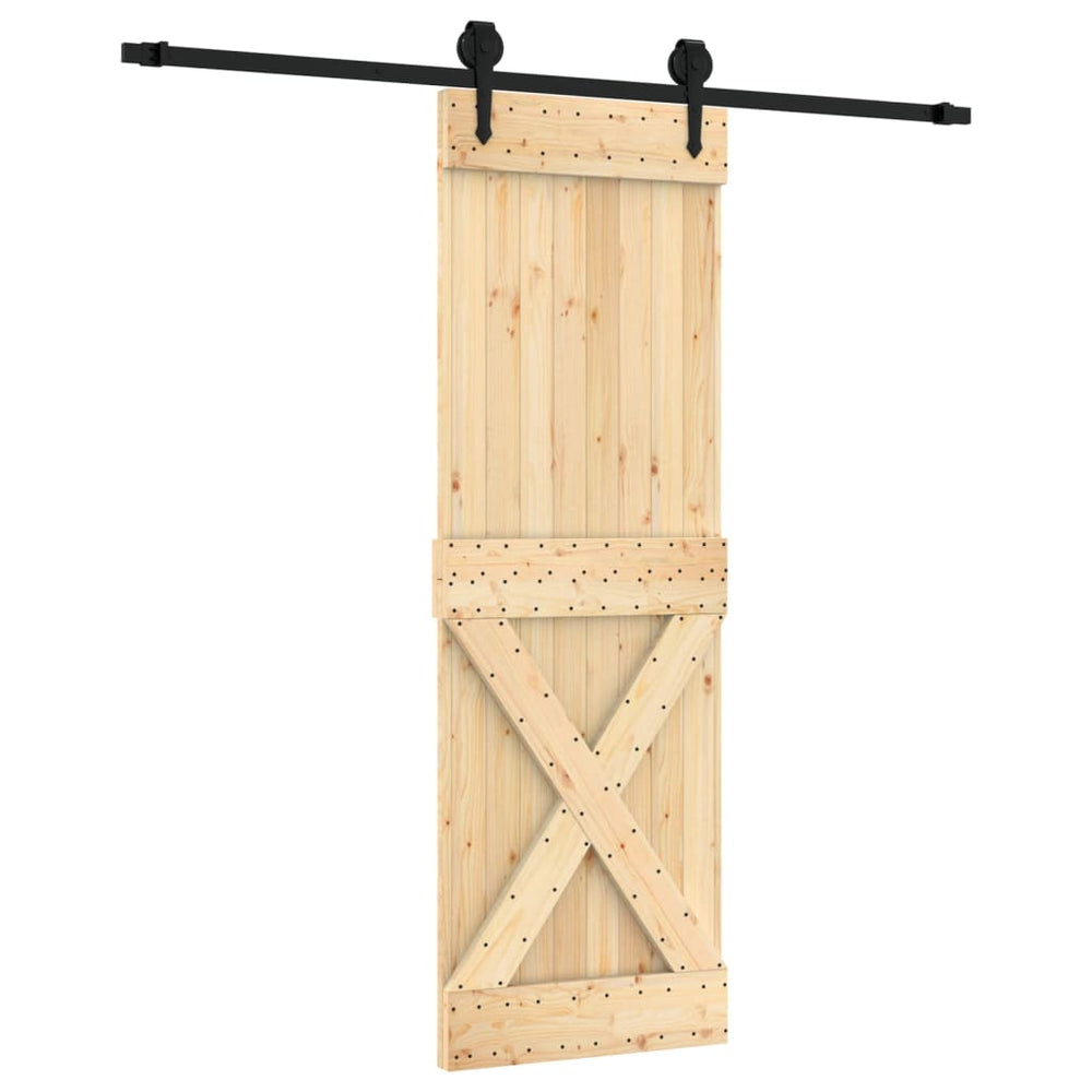 Ușă Glisantă Cu Set De Feronerie 70X210 Cm, Lemn Masiv De Pin