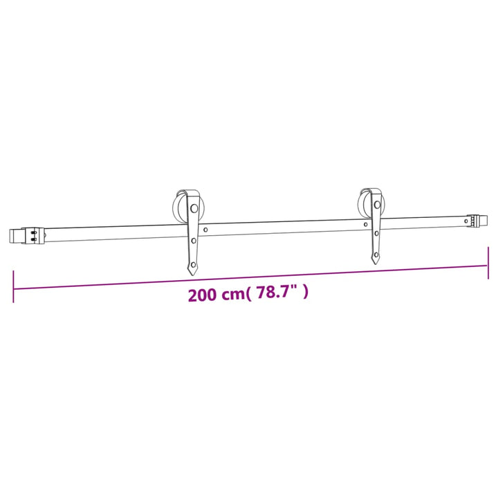 Ușă Glisantă Cu Set De Feronerie 80X210 Cm, Lemn Masiv De Pin