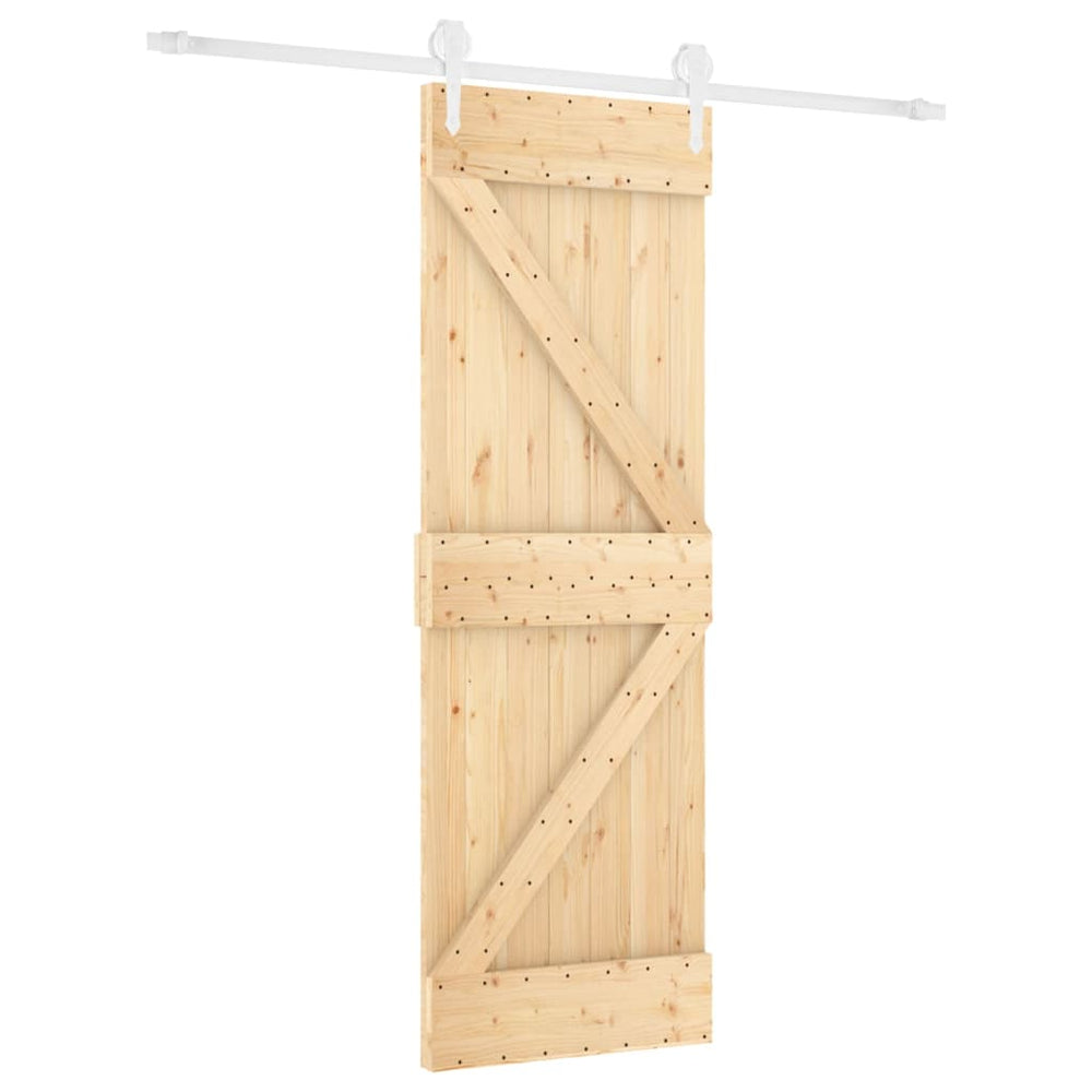 Ușă Glisantă Cu Set De Feronerie 70X210 Cm, Lemn Masiv De Pin