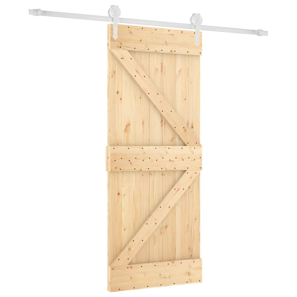 Ușă Glisantă Cu Set De Feronerie 85X210 Cm, Lemn Masiv De Pin