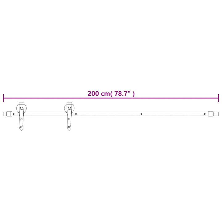 Ușă Glisantă Cu Set De Feronerie 85X210 Cm, Lemn Masiv De Pin