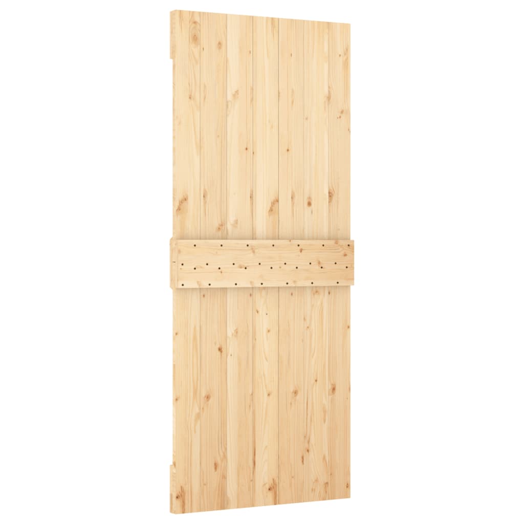 Ușă Glisantă Cu Set De Feronerie 85X210 Cm, Lemn Masiv De Pin