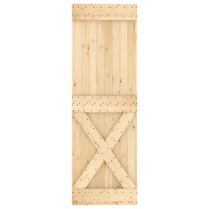 Ușă Glisantă Cu Set De Feronerie 80X210 Cm, Lemn Masiv De Pin