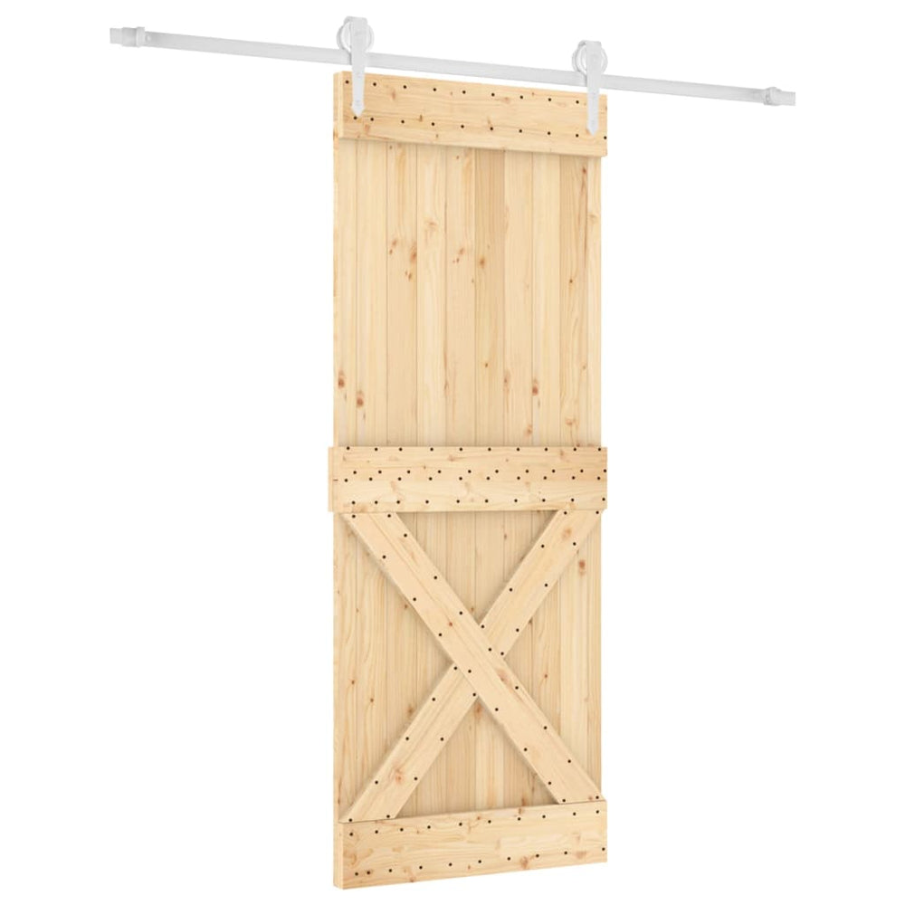 Ușă Glisantă Cu Set Feronerie, 90X210 Cm, Lemn Masiv De Pin