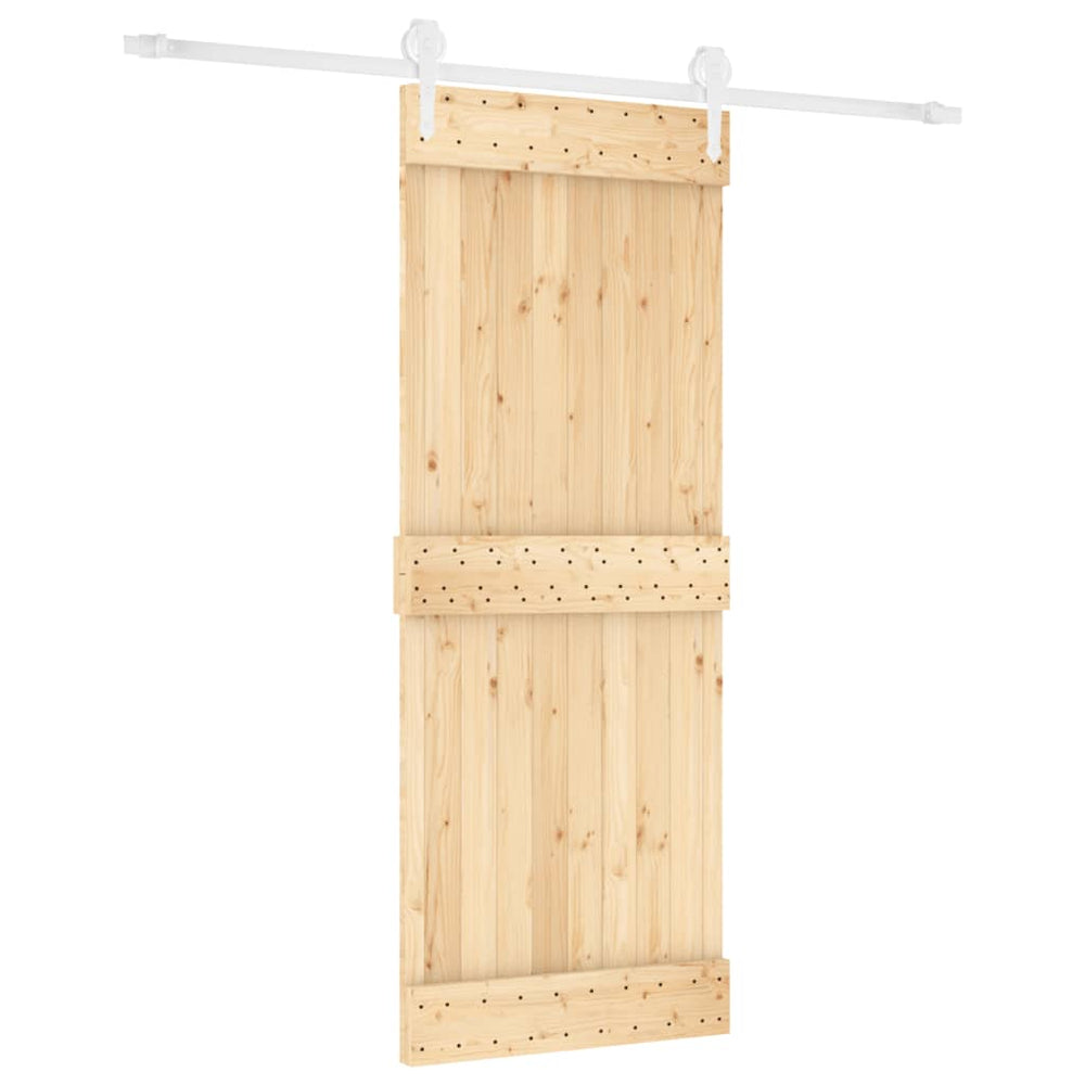Ușă Glisantă Cu Set De Feronerie 80X210 Cm, Lemn Masiv De Pin