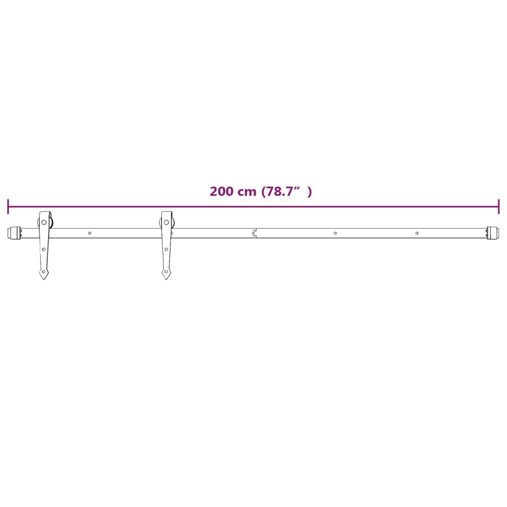 Ușă Glisantă Cu Set De Feronerie 80X210 Cm, Lemn Masiv De Pin