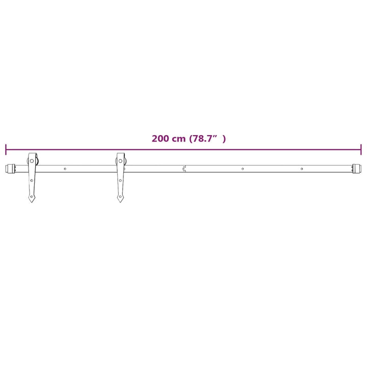Ușă Glisantă Cu Set De Feronerie 80X210 Cm, Lemn Masiv De Pin