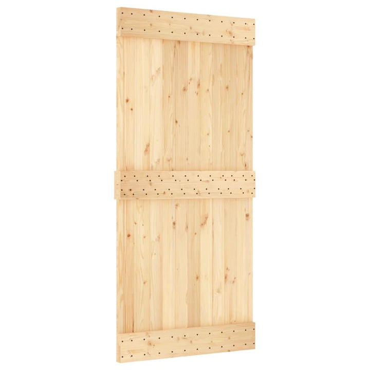 Ușă Glisantă Cu Set De Feronerie 95X210 Cm, Lemn Masiv De Pin