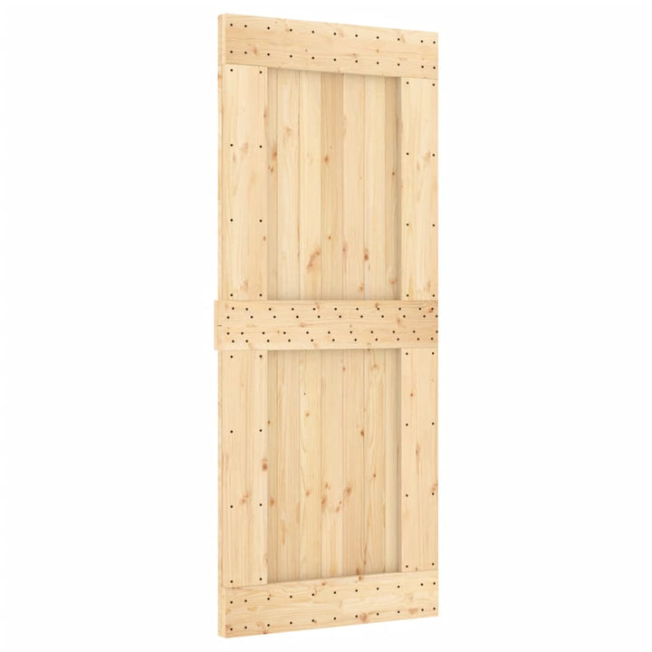 Ușă Glisantă Cu Set De Feronerie 85X210 Cm, Lemn Masiv De Pin