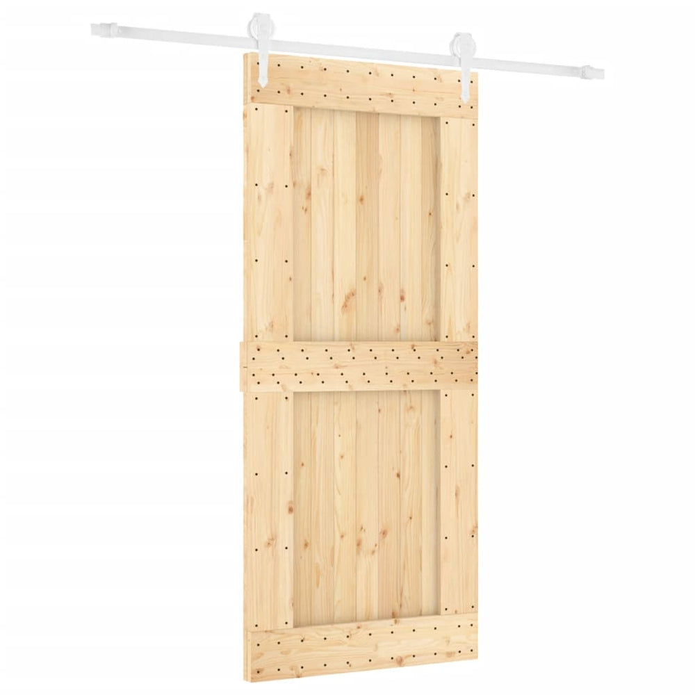 Ușă Glisantă Cu Set Feronerie, 90X210 Cm, Lemn Masiv De Pin