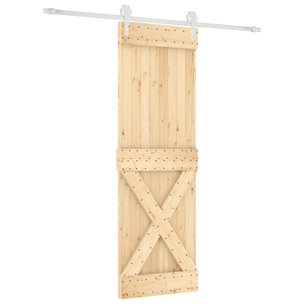Ușă Glisantă Cu Set De Feronerie 70X210 Cm, Lemn Masiv De Pin