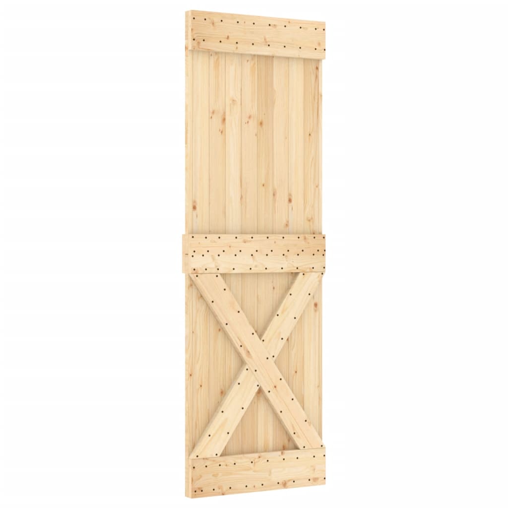 Ușă Glisantă Cu Set De Feronerie 70X210 Cm, Lemn Masiv De Pin