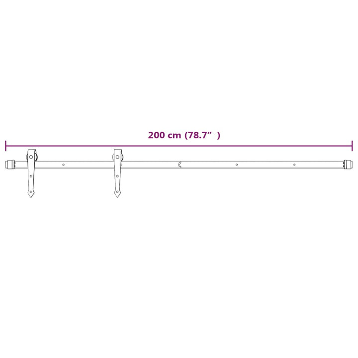 Ușă Glisantă Cu Set De Feronerie 70X210 Cm, Lemn Masiv De Pin