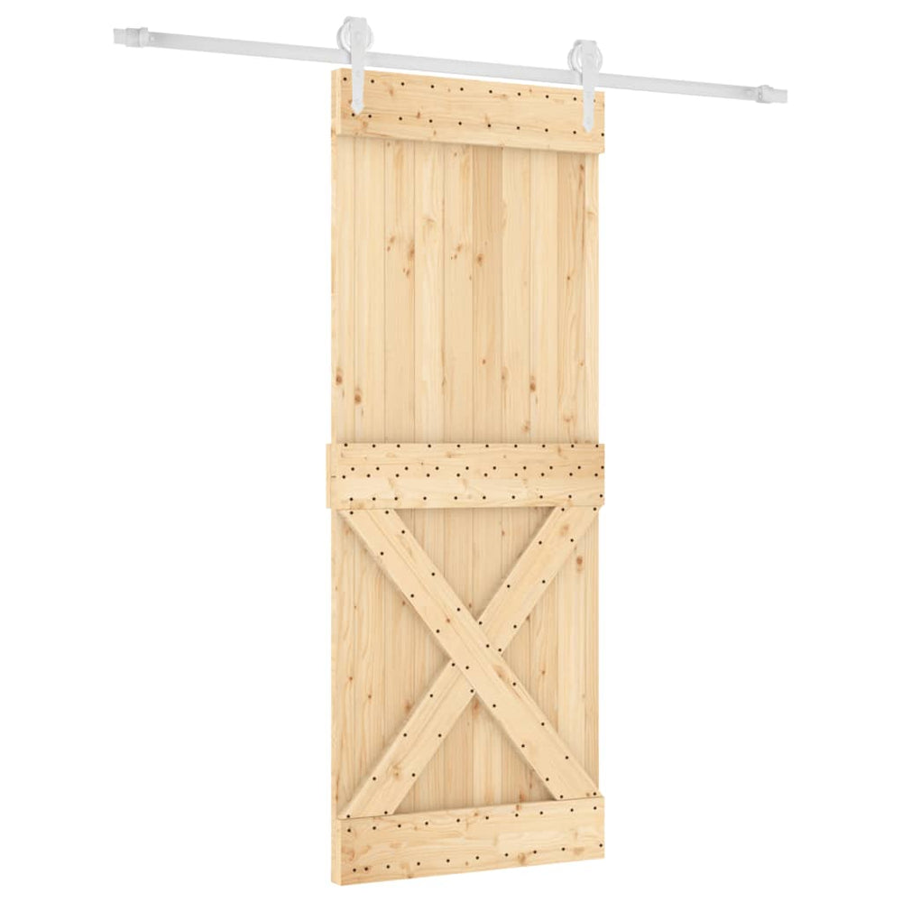 Ușă Glisantă Cu Set De Feronerie 80X210 Cm, Lemn Masiv De Pin