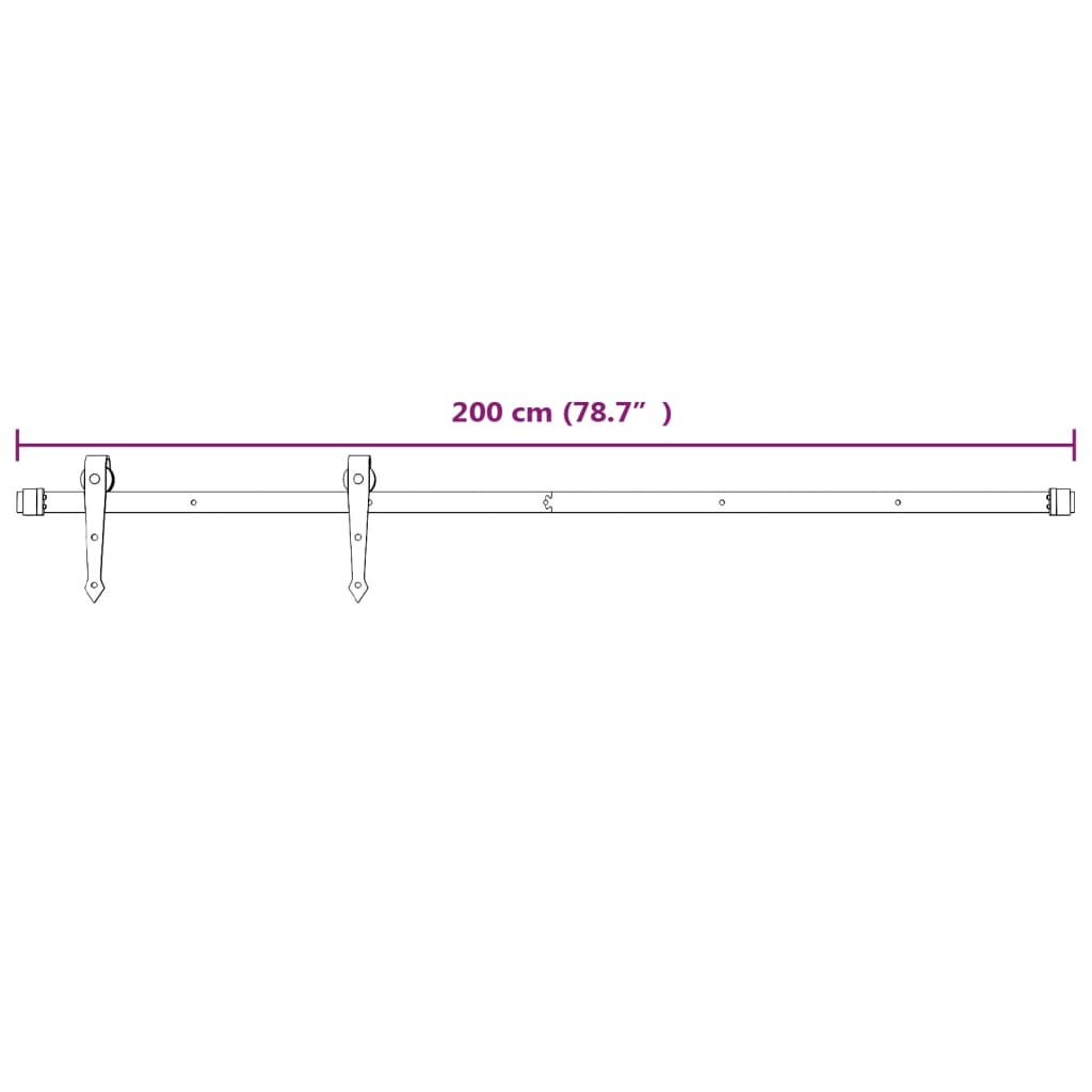 Ușă Glisantă Cu Set De Feronerie 80X210 Cm, Lemn Masiv De Pin