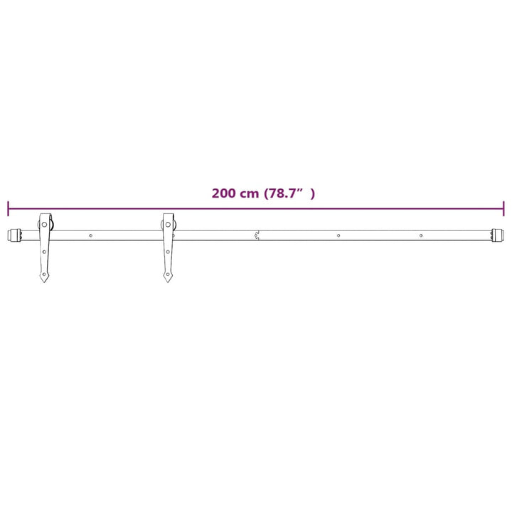 Ușă Glisantă Cu Set De Feronerie 80X210 Cm, Lemn Masiv De Pin