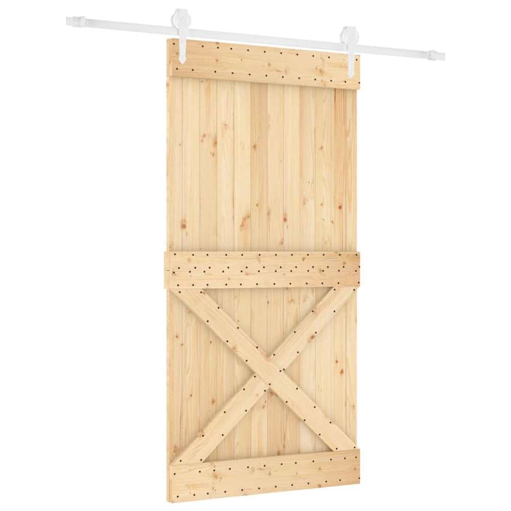 Ușă Glisantă Cu Set Feronerie, 100X210 Cm, Lemn Masiv De Pin