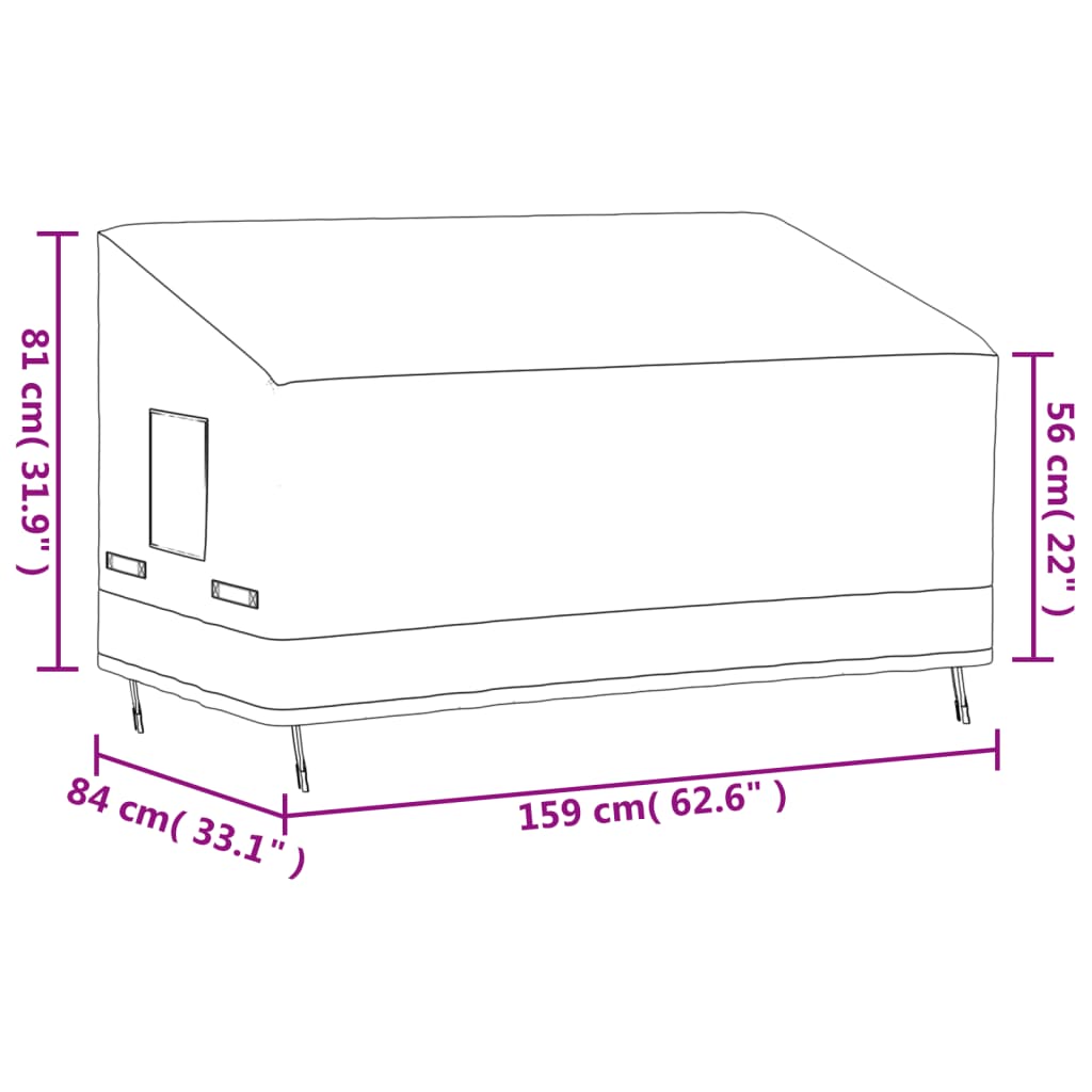 Huse Banchete Cu 3 Locuri, 2 Buc., , Oxford 600D