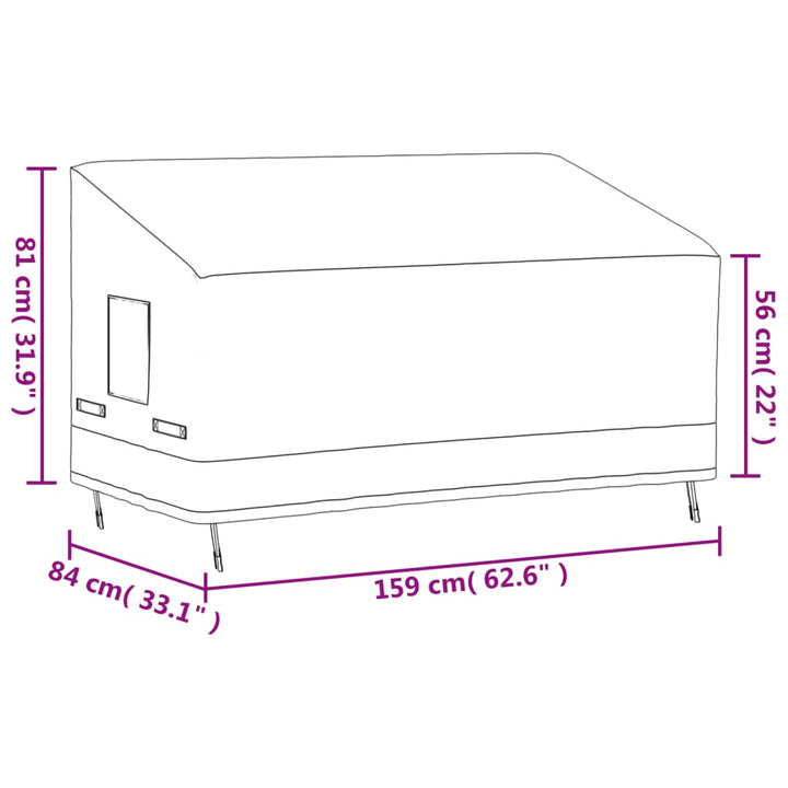 Huse Banchete Cu 3 Locuri, 2 Buc., , Oxford 600D