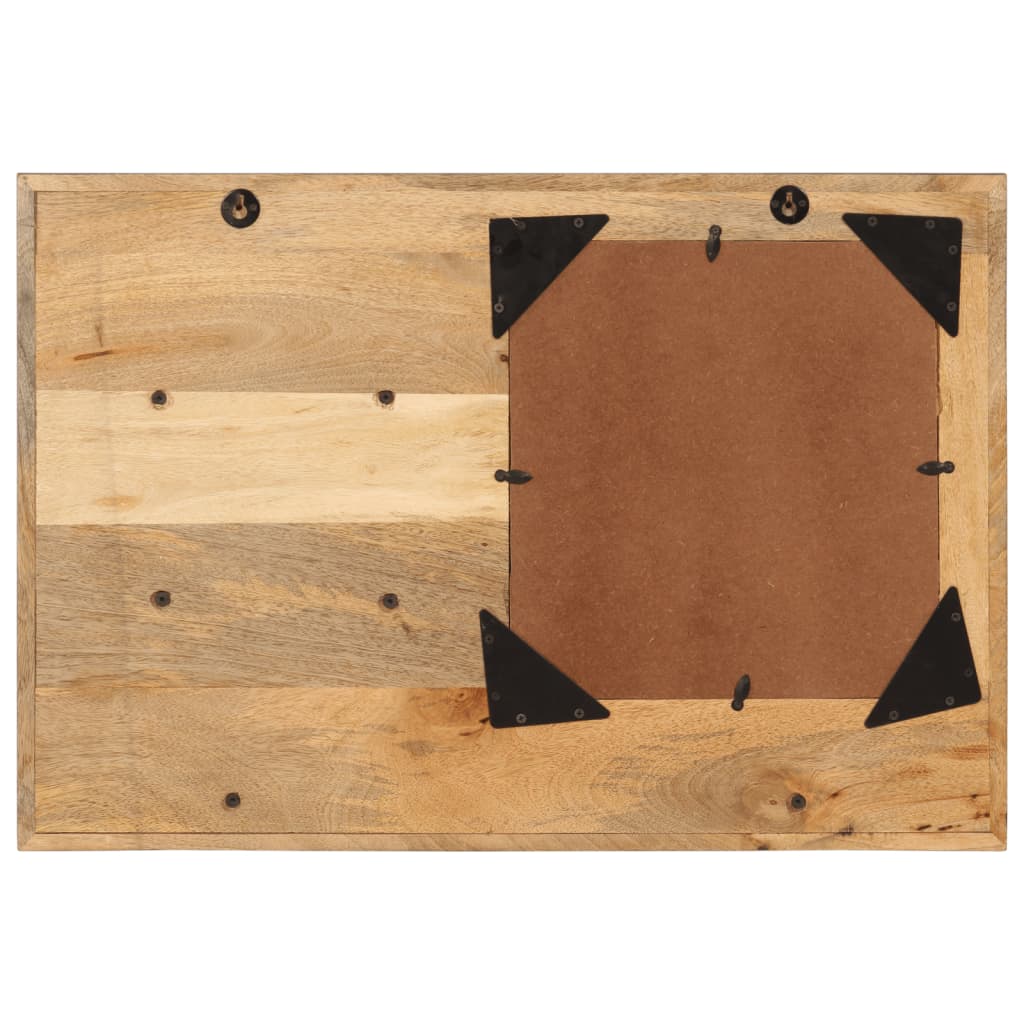 Oglindă Cu Rafturi 80X8X55 Cm Sticlă Și Lemn Masiv De Mango