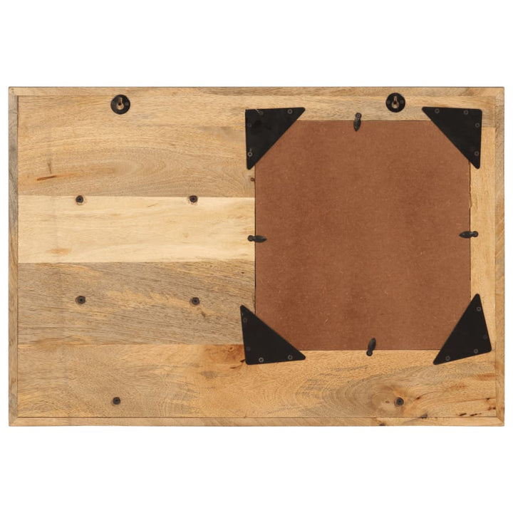 Oglindă Cu Rafturi 80X8X55 Cm Sticlă Și Lemn Masiv De Mango