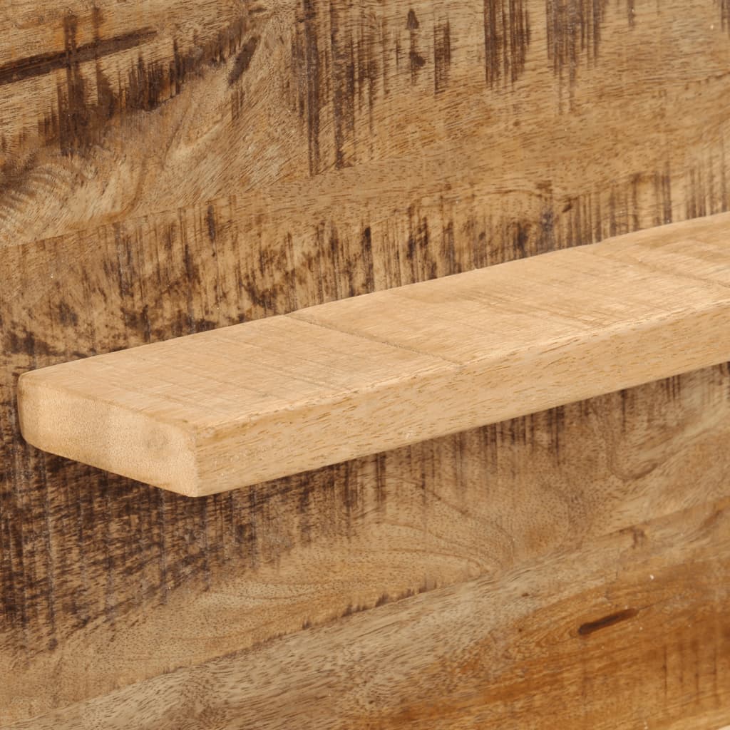 Oglindă Cu Rafturi 80X8X55 Cm Sticlă Și Lemn Masiv De Mango