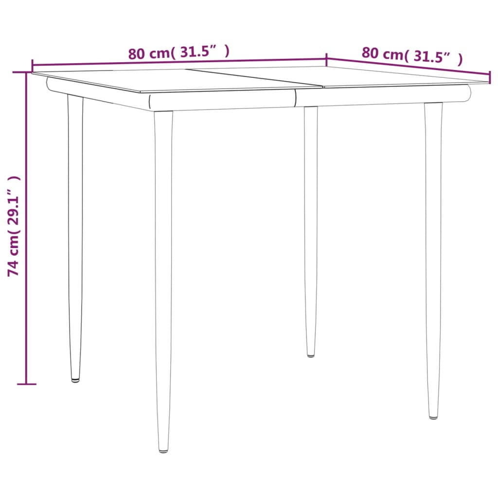 Set Mobilier De Grădină, 5 Piese, Negru, Poliratan Și Oțel