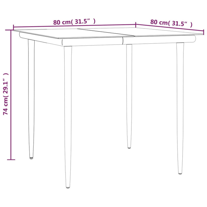 Set Mobilier De Grădină, 5 Piese, Negru, Poliratan Și Oțel