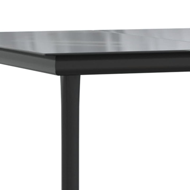 Set Mobilier De Grădină, 3 Piese, Negru, Poliratan Și Oțel