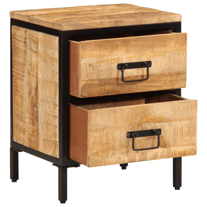 Dulap De Pat Cu 40X35X53 Cm Lemn Masiv De Mango Brut