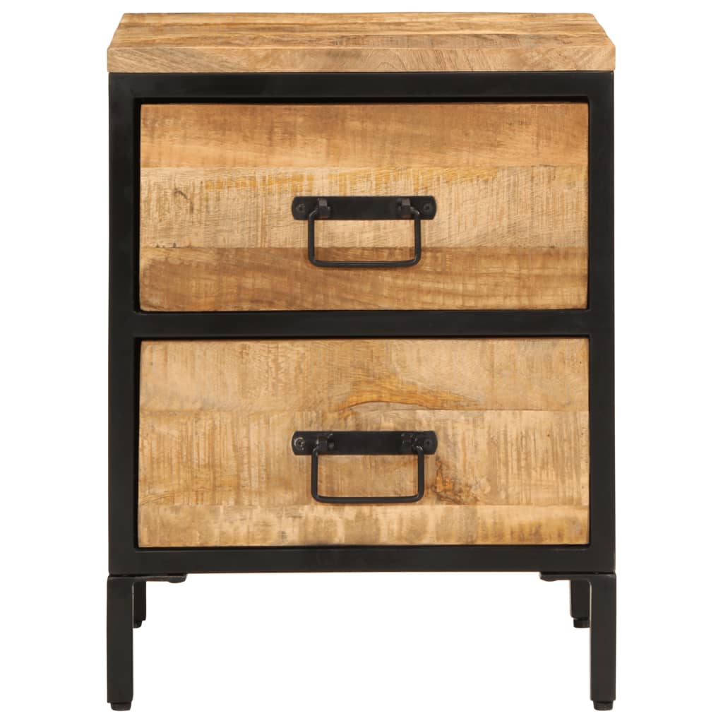 Dulap De Pat Cu 40X35X53 Cm Lemn Masiv De Mango Brut
