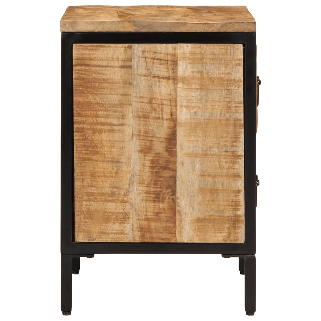 Dulap De Pat Cu 40X35X53 Cm Lemn Masiv De Mango Brut