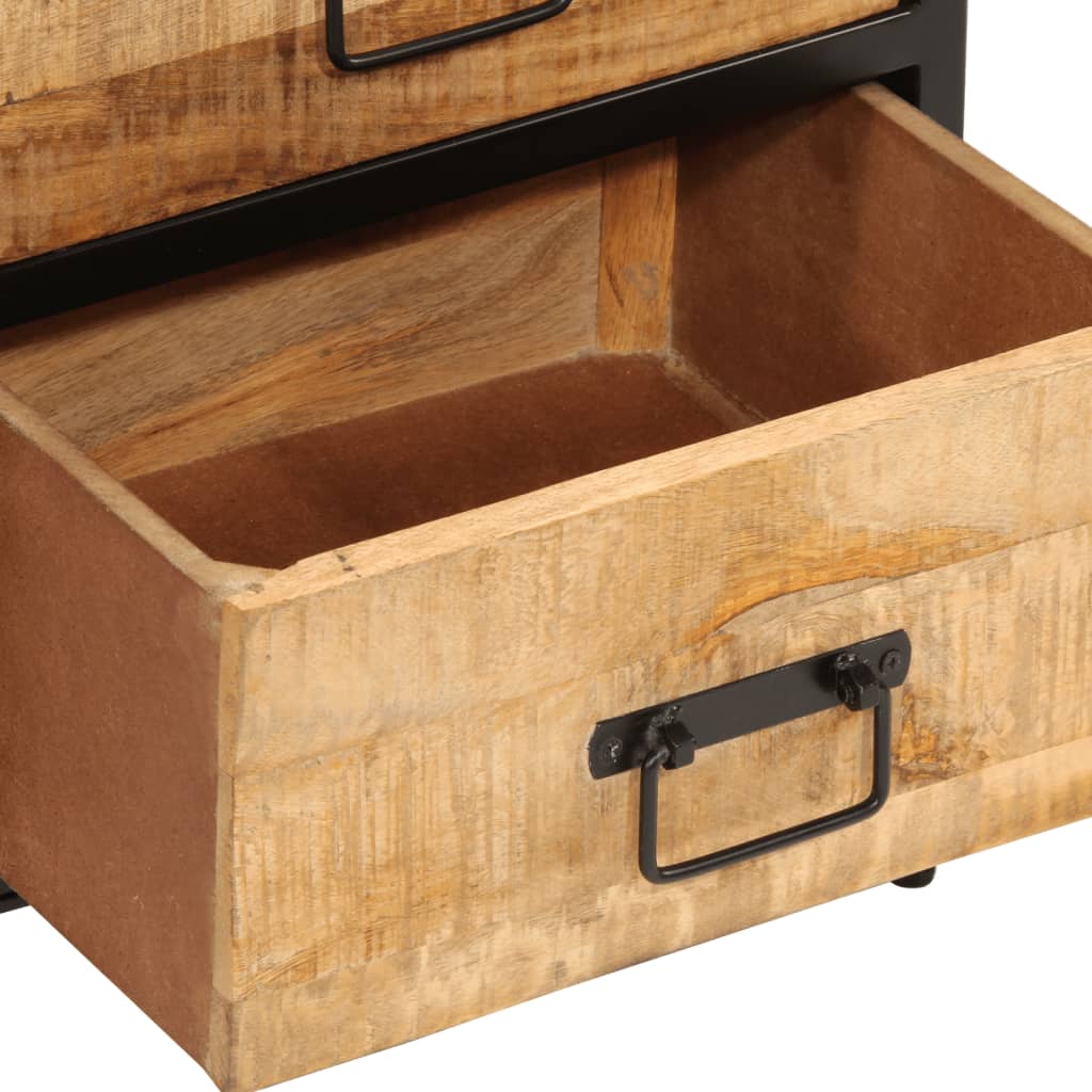 Dulap De Pat Cu 40X35X53 Cm Lemn Masiv De Mango Brut