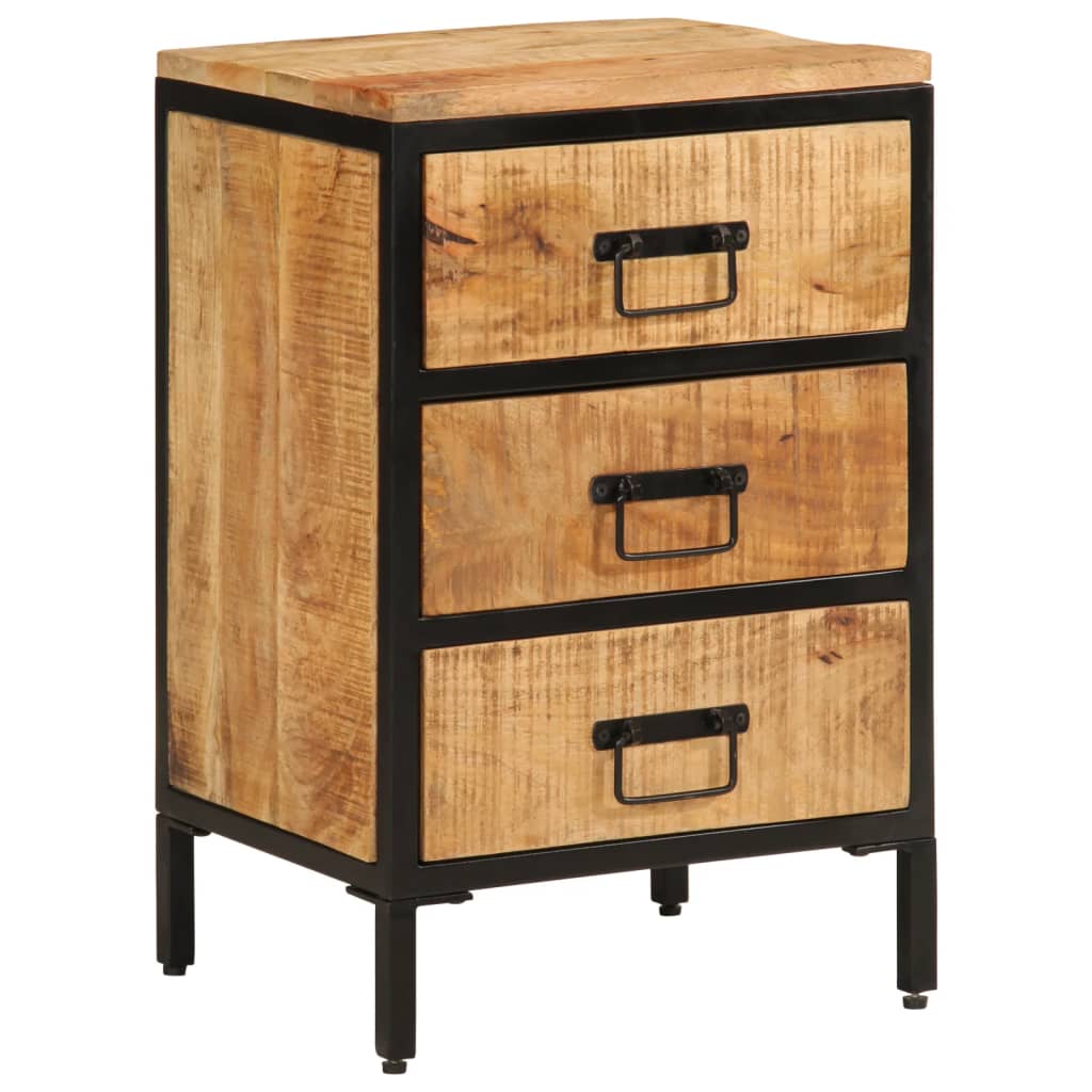 Dulap De Pat Cu 40X35X53 Cm Lemn Masiv De Mango Brut