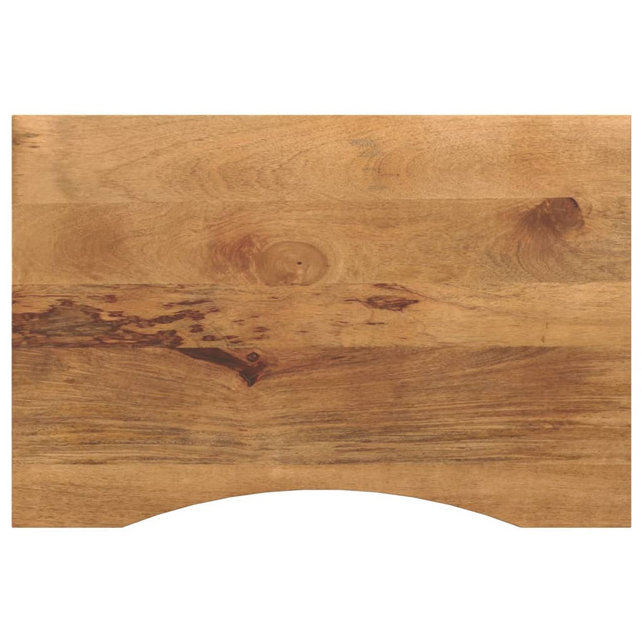 Blat Birou Cu Decupaj Curbat 100X50X2,5Cm Lemn Masiv Mango Brut