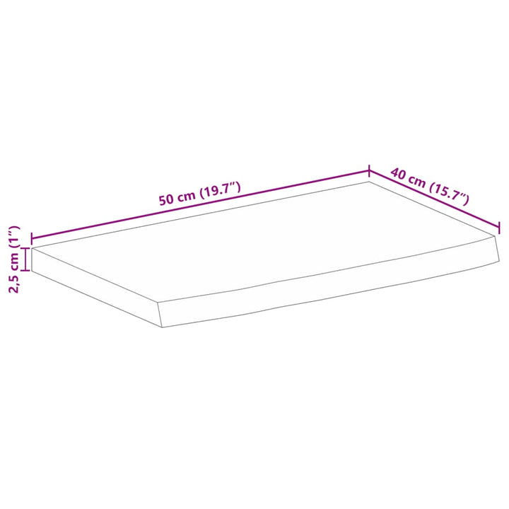 Blat De Masă Contur Organic 50X40X2,5 Cm Lemn Masiv De Mango