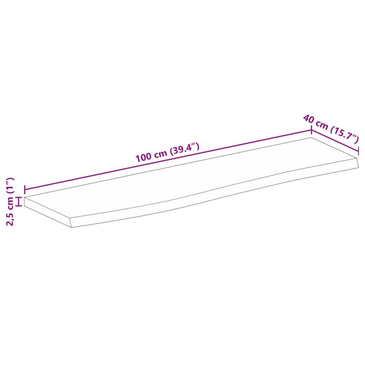 Blat De Masă Contur Organic 100X40X2,5 Cm Lemn Masiv De Mango